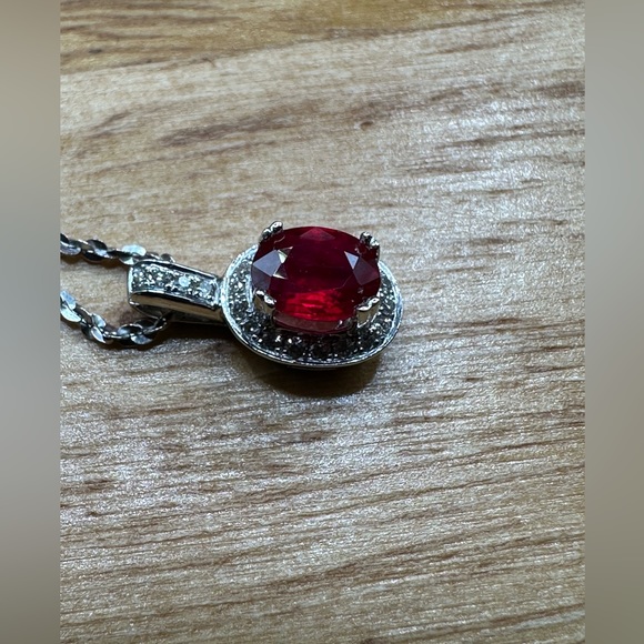 Ruby and Diamond pendant 14kt (NEW) - Picture 13 of 13
